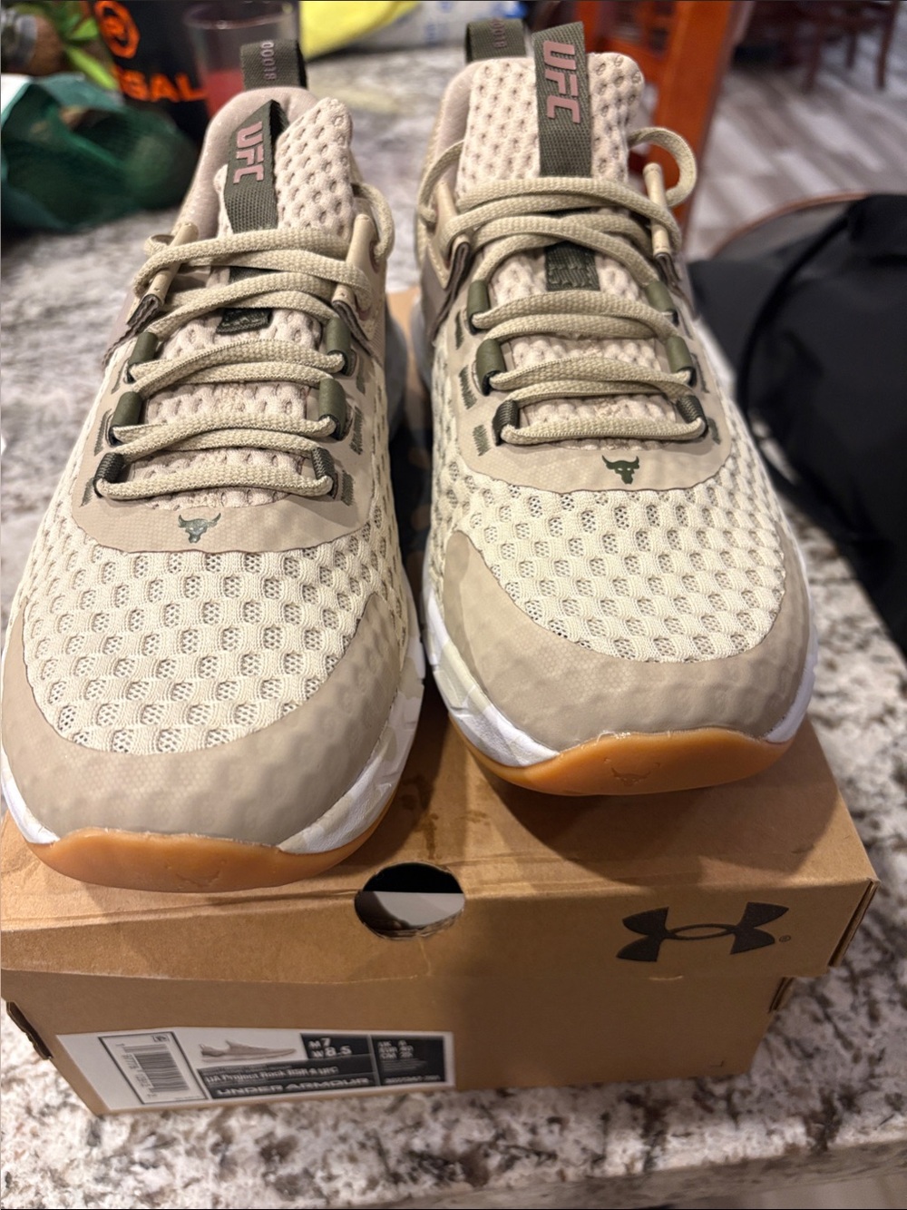Under Armour Tan and Olive UFC Training Sneakers